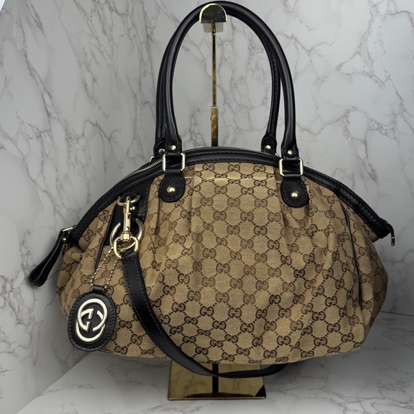 Gucci Sukey Boston Brown Monogram Handbag - Picture 2 of 15